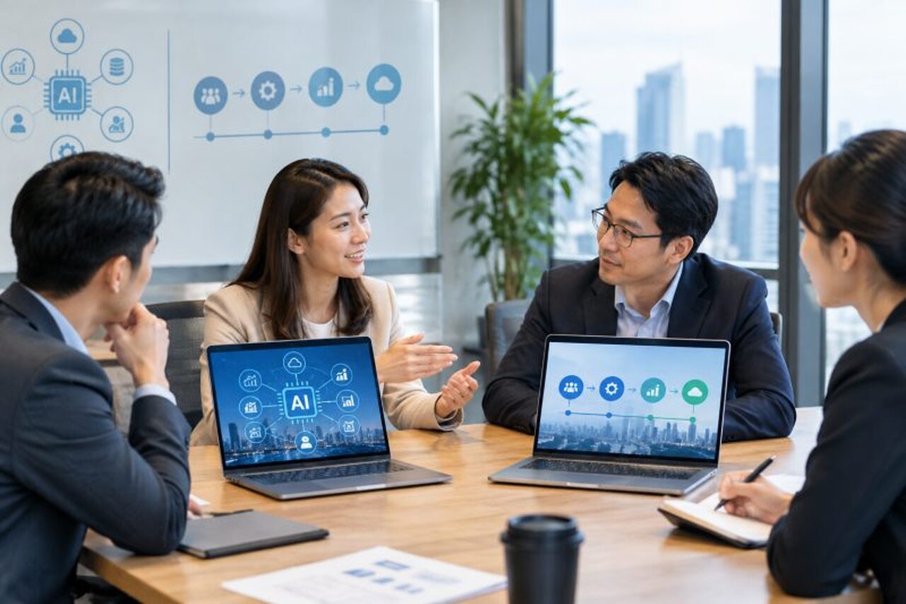 AI 導入方式比較：全面導入 vs 分階段試辦｜AI 導入企業 說明圖