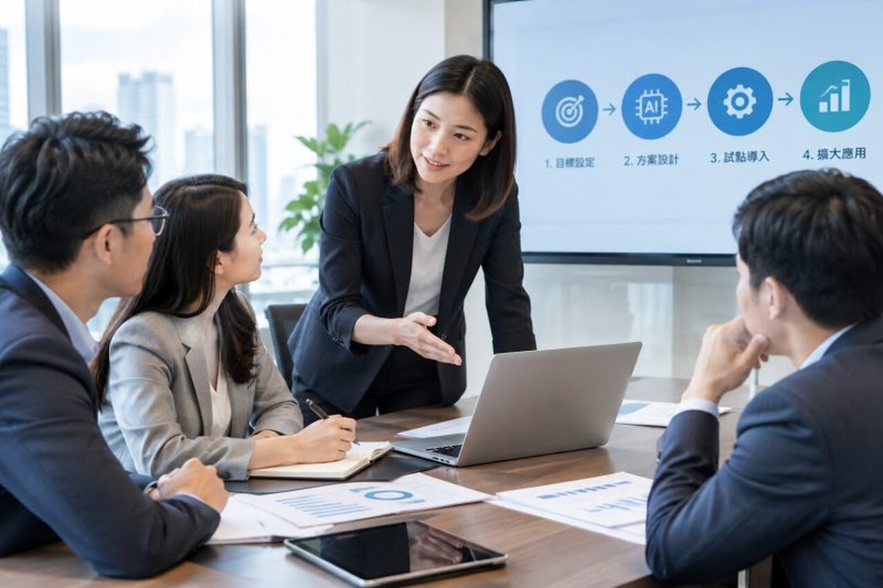 如何規劃 AI 導入企業的執行步驟？｜AI 導入企業 說明圖