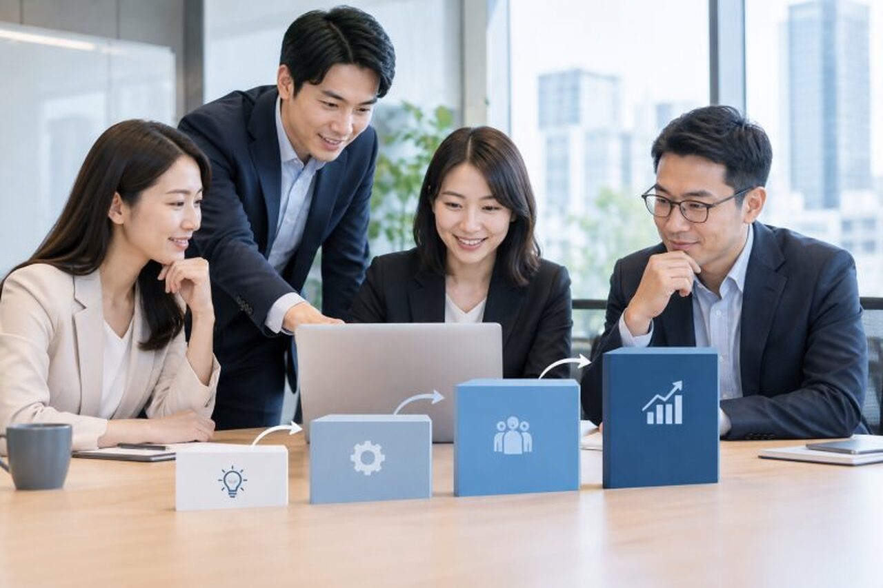 完全新手的入門路徑:四個階段循序漸進|AI 導入企業 說明圖